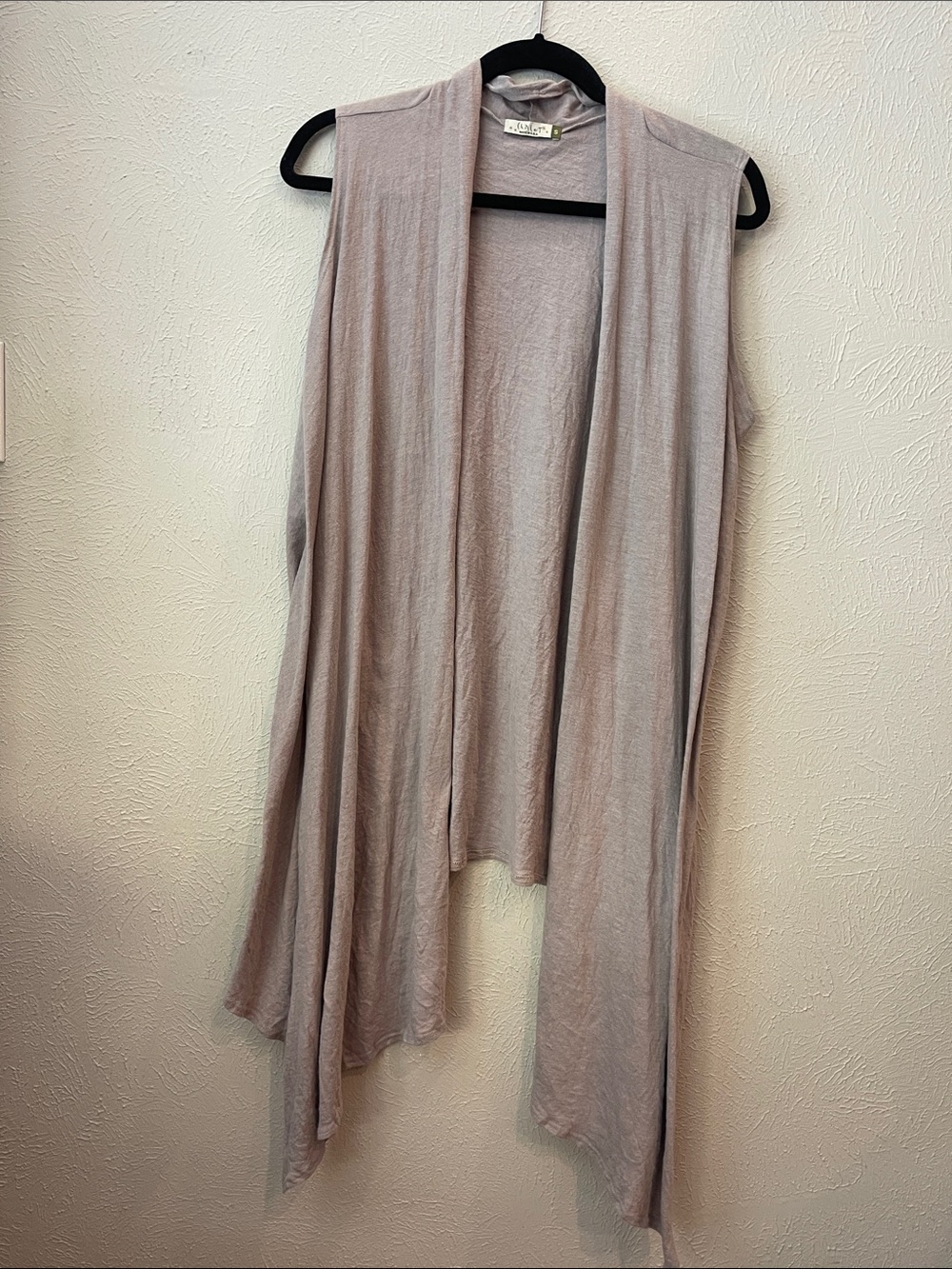Chalet Taupe Draped Long Vest. Size Small.